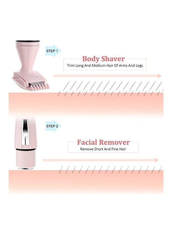 NIBEMINENT 4-In-1 Facial Hair Remover Trimmer Pink - Image 2