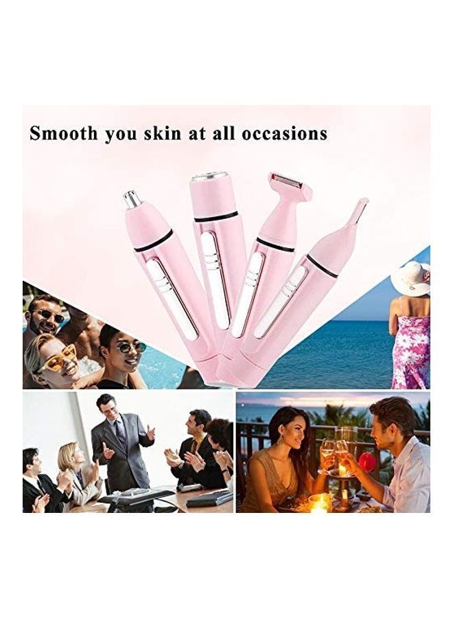 NIBEMINENT 4-In-1 Facial Hair Remover Trimmer Pink - Image 4