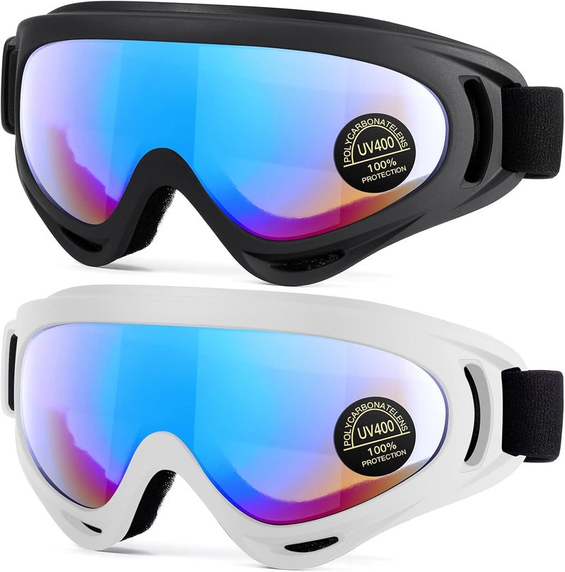 MAMBAOUT Kids Motorcycle Goggles - 2-Pack Dirt Bike Off-Road Racing Goggles for Boys & Girls - Image 1