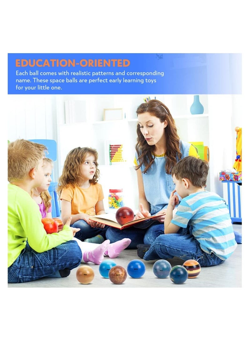 JOLLITY LLC Solar System Stress Balls Planets Earth Moon Sun Squeeze Space Educational Toys for Kids Early Learning Stress Relief Fidget Toy (10 pcs) - Image 2
