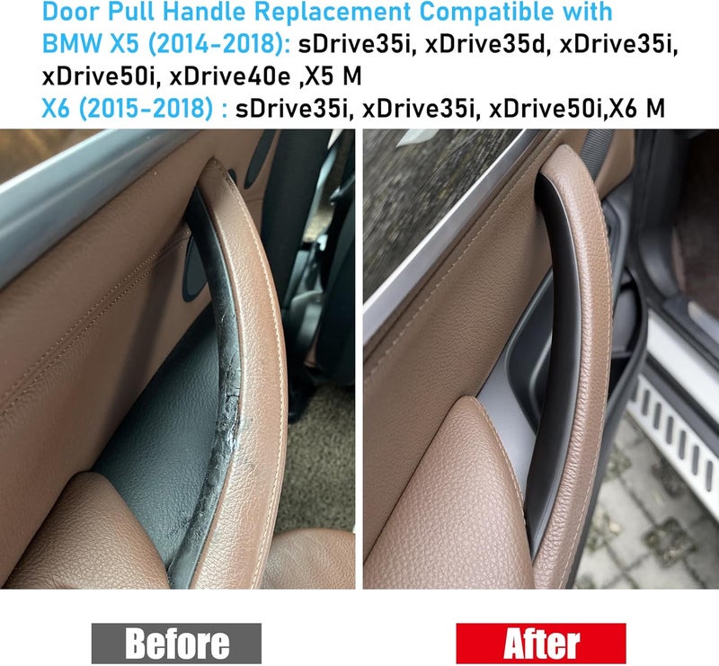 Jaronx Compatible with BMW X5 X6 Door Pull Handle, 3PCS Interior Left and Right Side Door Handle Armrest Replacement Fit for BMW X5 F15 F85 2014-2018/X6 F16 F86 2015-2018 - Image 3