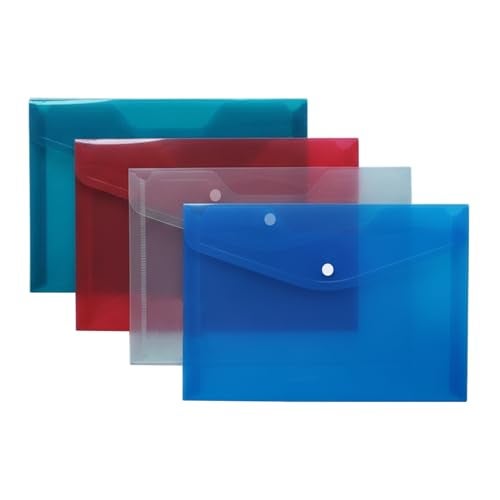 Shuban A5 Document File Folder | Button Lock Organizer for Bills, Cash Memos & Papers | Lightweight & Waterproof Office File(20 Pcs) - Image 1