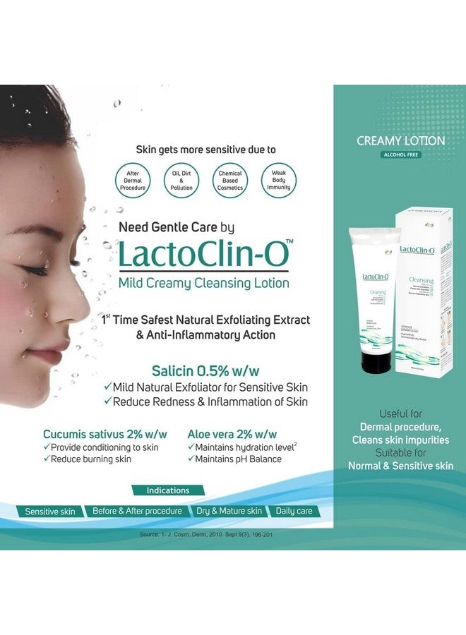 Vegetal LactoClin-O Cleansing Lotion, Hypoallergenic Face Wash for Normal & Sensitive Skin, 90 ml Pack of 2 - Image 4