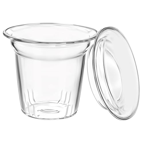 Nbbiww Glass Tea Infuser with Dual-Purpose Lid/Coaster for Teabloom, Glass Tea Strainers for Loose Tea-leaves, Universal Steeper for Teapots, Mug, Bottle, Cup, Travel Tumblersm Microwave & Dishwasher Safe - Image 1