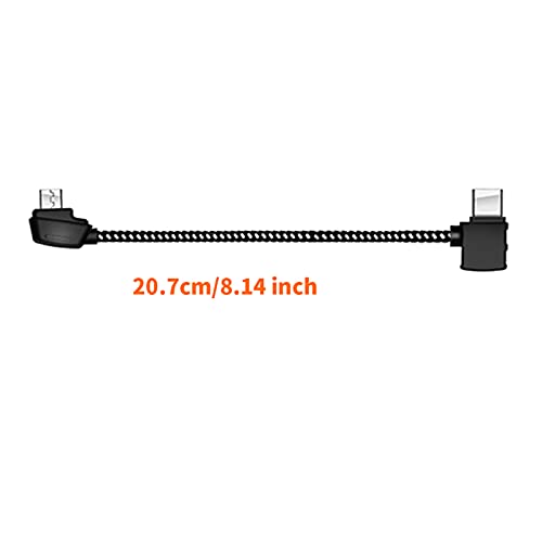 Hanatora Micro-AB to USB C 8.14 Inch Remote Controller Cable for DJI Mavic Mini, Mini SE & Mavic 2 Pro/Zoom, Air, Pro Platinum; OTG Nylon Braided Type C Tablet Data Cord (Type-C Connector) - Image 4