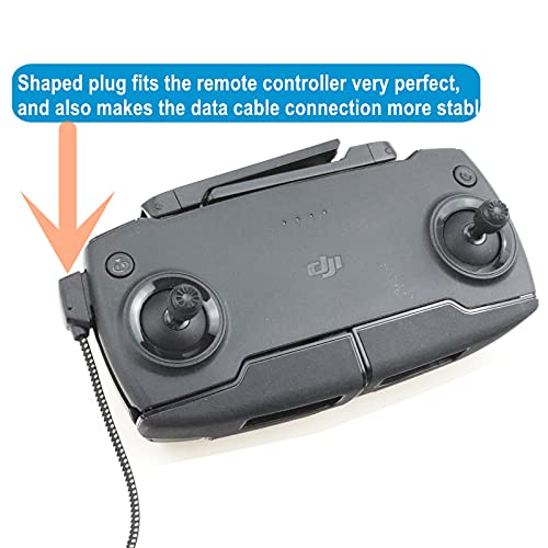 Hanatora Micro-AB to USB C 8.14 Inch Remote Controller Cable for DJI Mavic Mini, Mini SE & Mavic 2 Pro/Zoom, Air, Pro Platinum; OTG Nylon Braided Type C Tablet Data Cord (Type-C Connector) - Image 5