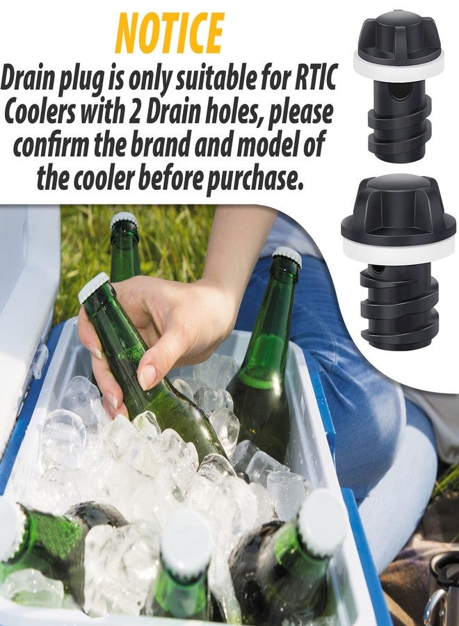 MetVot Cooler Drain Plug for RTIC Coolers, 2 Pack Large & Small Replacement Plugs Compatible with RTIC 20QT, 45QT, 65QT, 110QT, 145QT Coolers with New 2 Drains, Ice Chest Plug for RTIC - Image 4