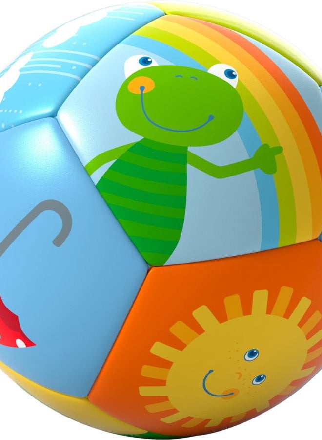 HABA Soft Baby Ball Toy for Tummy Time and Sensory Play - Colorful Rainbow 4.5" Balls for Babies and Toddlers to Enhance Motor Skills and Exploration - Ages 6 Months+ - Image 1