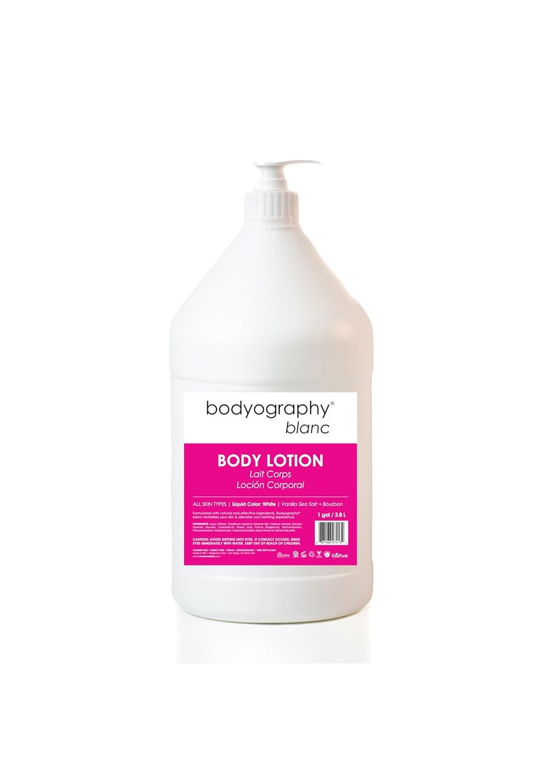 world amenities - Bodyography blanc Lotion  Vanilla White Tea Lotion Bottle with Pump Suitable for All Skin Types - Image 1