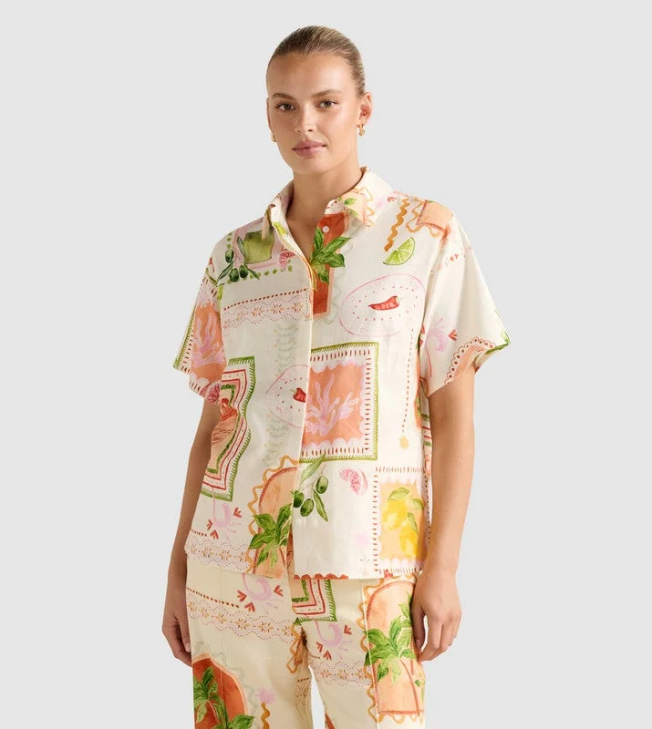 فورايفر نيو OLA Printed Oversized Shirt