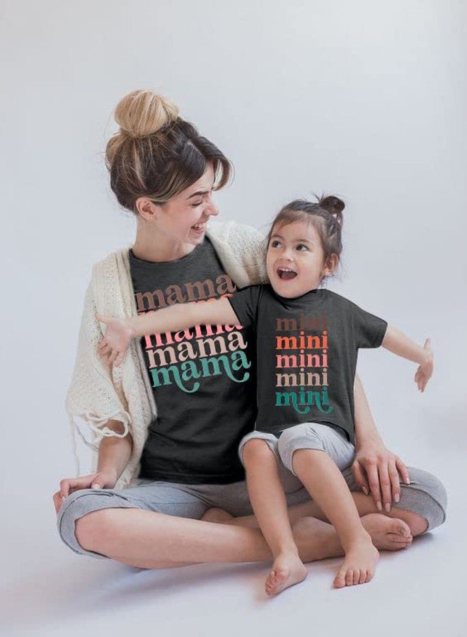 FASHGL Mama Mini Shirt Set Mommy and Me Matching Shirt Cute Mama Mini Letter Tshirt Mother and Daughter Gifts Tee Tops - Image 2