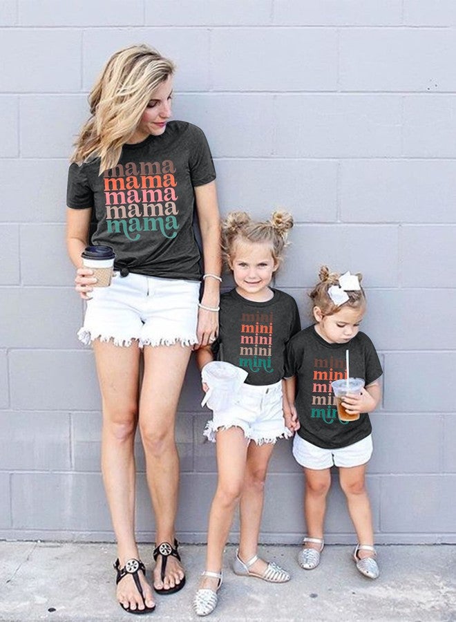 FASHGL Mama Mini Shirt Set Mommy and Me Matching Shirt Cute Mama Mini Letter Tshirt Mother and Daughter Gifts Tee Tops - Image 3