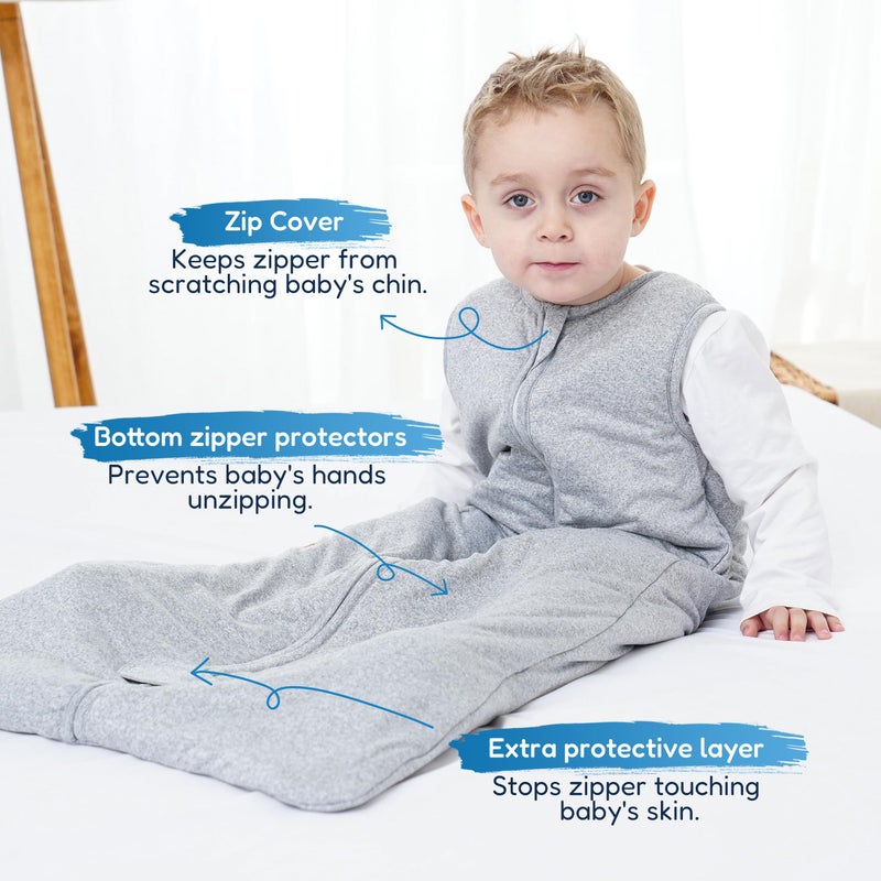 TotAha Toddler Sleep Sack 1.0 TOG for 2T-3T-4T, Soft Wearable Blanket Baby Sleep Bag with 2-Way Safe Zippers,Fluffy Extra Large Sleeping Sacks, Grey - Image 3