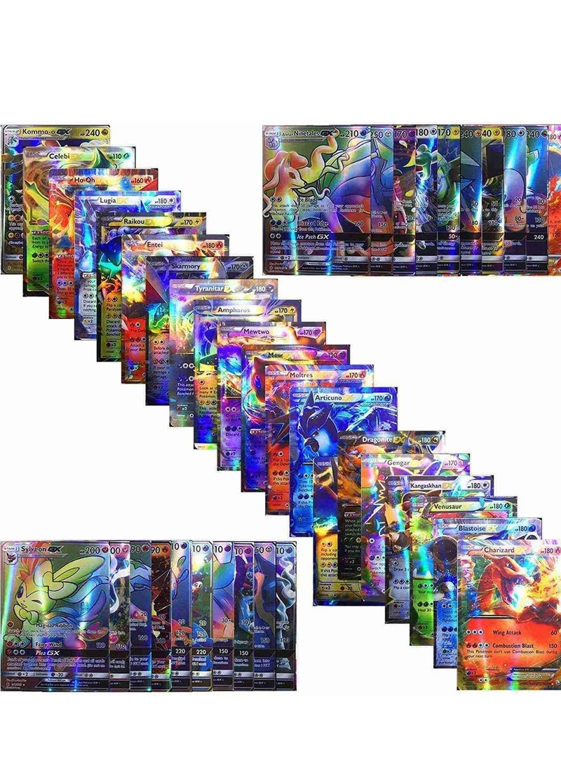 Pokemon 100 PCS TCG Deck Box Card, Assorted Cards Ultra Rare Gold Foil cards Including 20 GX Rare Cards, 20 Mega Ex Series Cards,59 Ex Series cards,1 Energy Card - Image 2