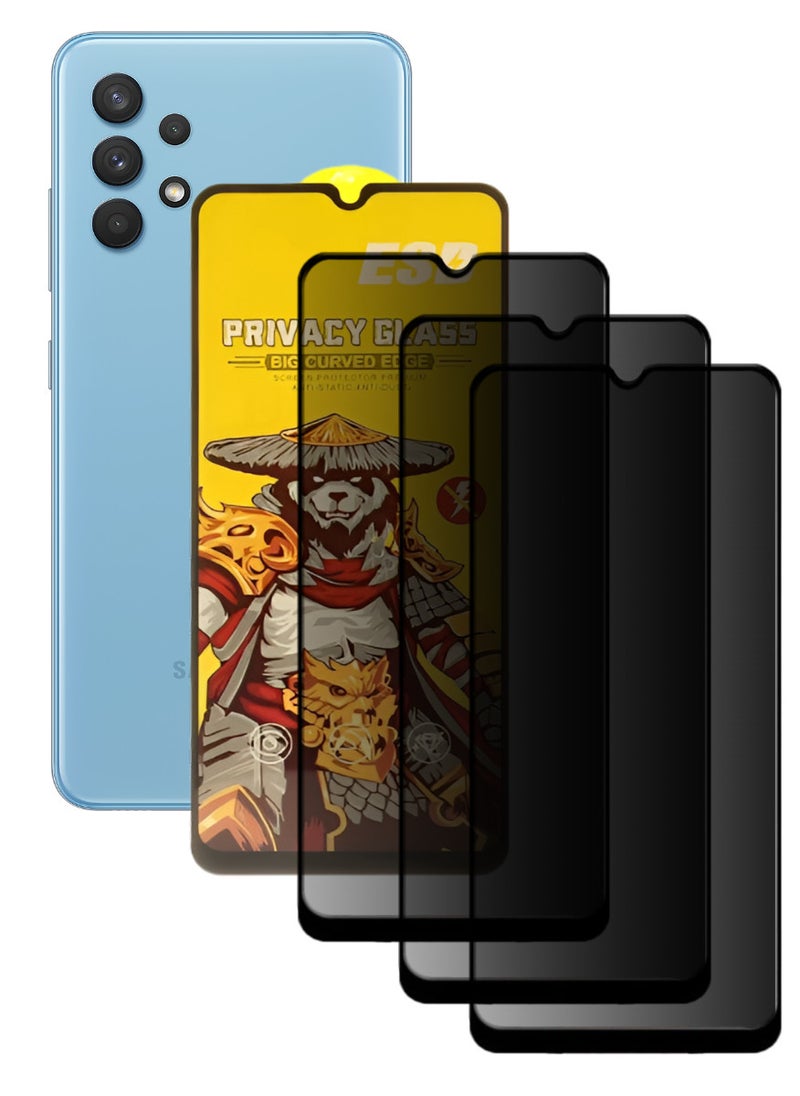 ESD 3 Pieces Tempered Dustproof Privacy Glass Screen Protector Compatible For Samsung Galaxy A32 4G - Image 1
