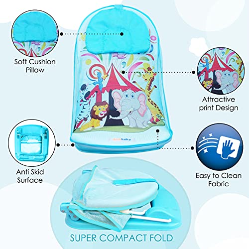 Sunbaby Baby Bath Support seat for New Born Babies for Bathing, Inclined Baby Bather Cum Bath Sling (Circus Fun) - Image 2