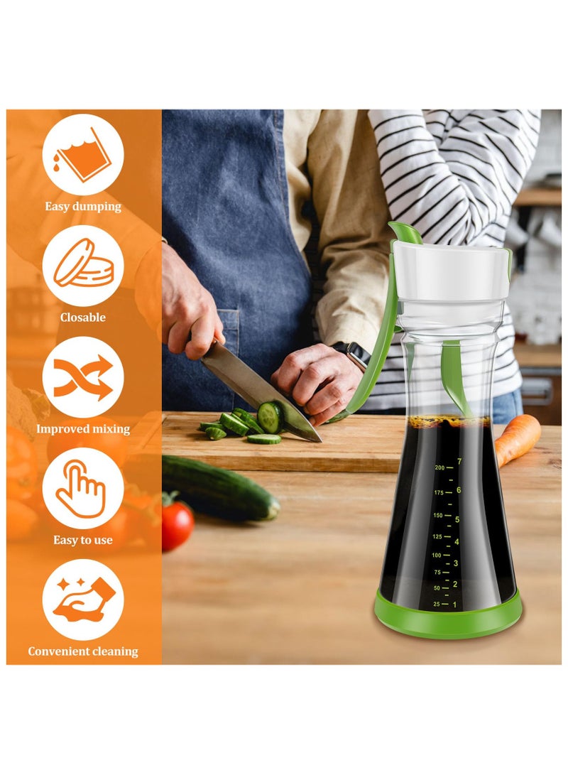 SOLARAE 2Pcs Salad Dressing Shaker Bottle, Salad Dressing Mixer with Handle Leakproof, Salad Dressing Storage Container with Scale Easy Pouring for Juice Storage Ketchup for Homes, Canteens, Kitchens - Image 2