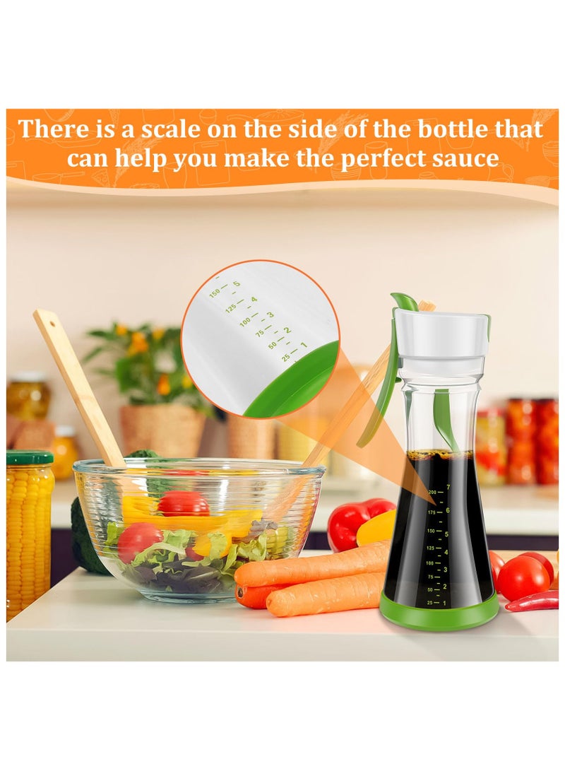 SOLARAE 2Pcs Salad Dressing Shaker Bottle, Salad Dressing Mixer with Handle Leakproof, Salad Dressing Storage Container with Scale Easy Pouring for Juice Storage Ketchup for Homes, Canteens, Kitchens - Image 4