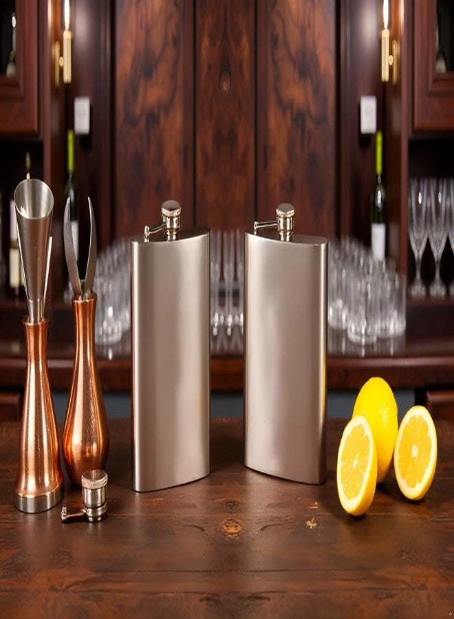LaserGram Stainless Steel Hip Flask, 6 oz, Set of 10, Leak Proof Lid - Image 4