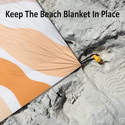 BEW Waterproof Sandproof Beach Blanket, 78" x 86" Large Beach Mat for 2-4 Adults, Lightweight Polyester Outdoor Picnic Blanket for Travel, Camping, Hiking, Beach Essentials for Vacation - Image 5