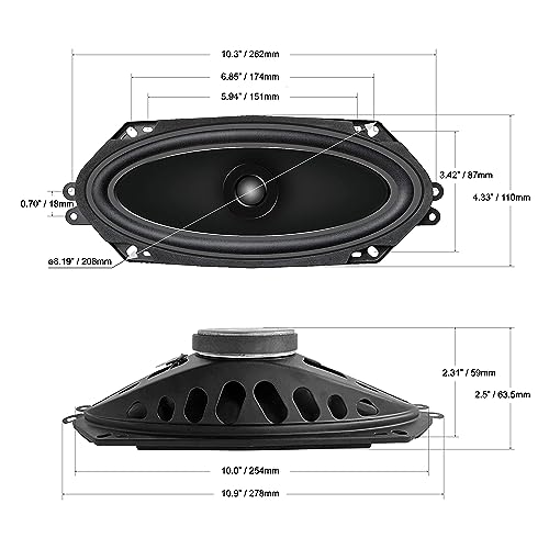 SONDPEX 4x10 Speaker,Dual Cone Car Speaker,4x10 Door speaker Single Unit,Full Range,4 Ohm,Wide Frequency Response,Enhanced Bass,Polypropylene Cone,Rubber Surround,OEM Replacement,Coaxial,Car Stereo System - Image 5