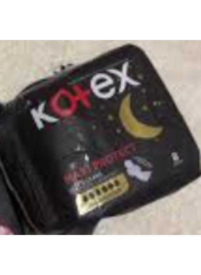 كوتكس فوط صحية ليلية ماكسي بأجنحة، بيضاء، 10*8 فوط