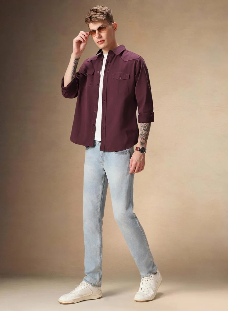 Dennis Lingo Maroon Shirt For Men For Men