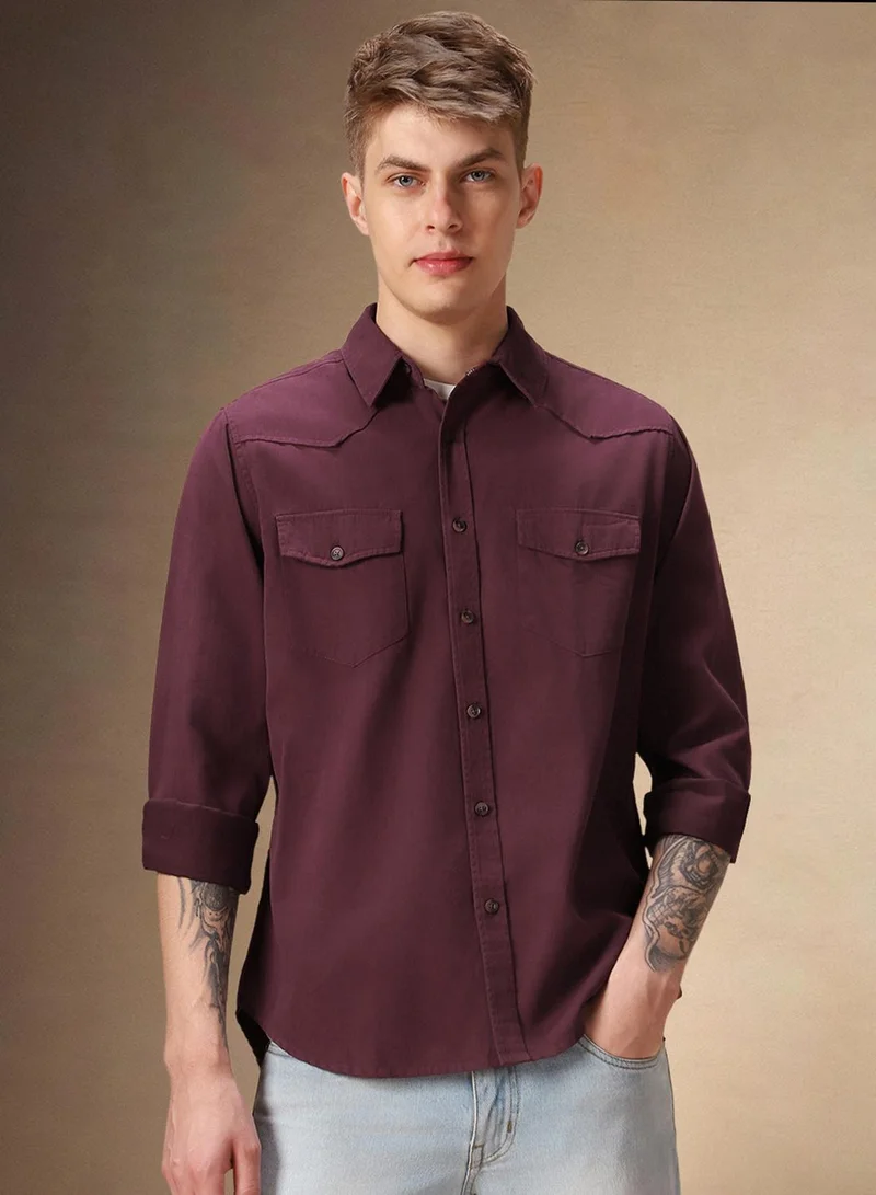 Dennis Lingo Maroon Shirt For Men For Men