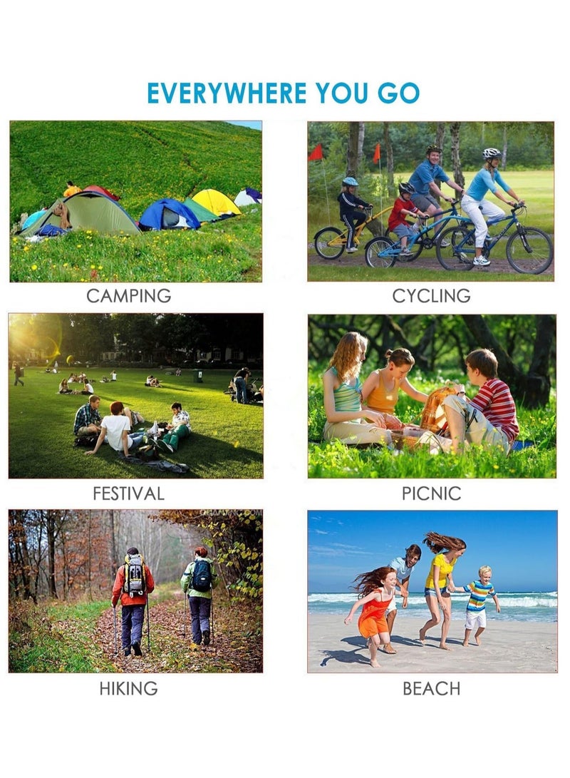 Generic Beach Mat Pocket Size Portable Picnic Mat Waterproof Sand-Free Camping Picnic Travel Mat Sandy Beach Mat 145x195 Cm - Black - Image 5