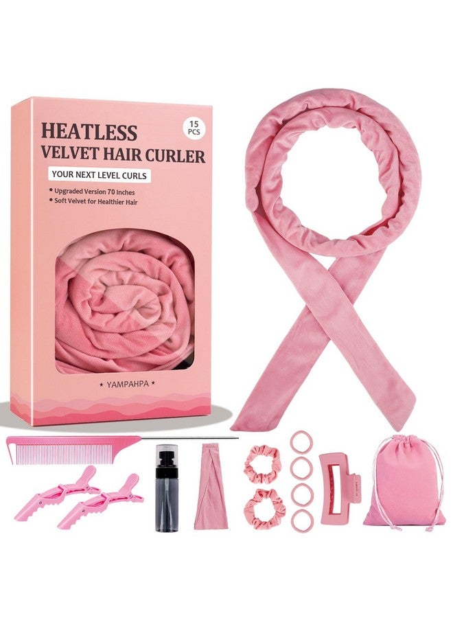 Yampahpa Heatless Curling Rod Headband, 70" Long, Soft Velour Hair Curlers for Medium Long Hair, Overnight Hair Rollers Set, Lazy Hair Curlers to Sleep In, 15 Pcs - Image 1