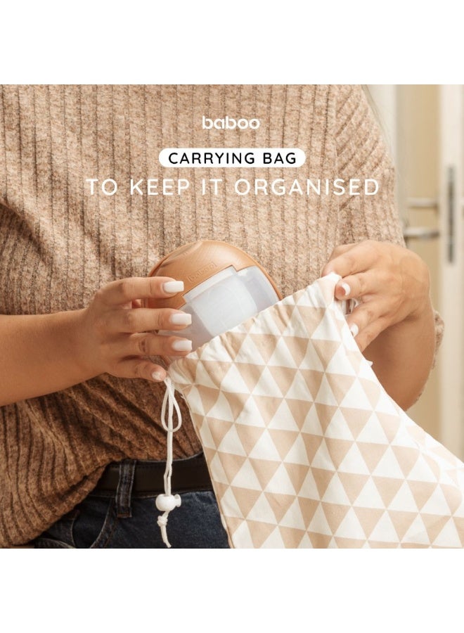 Baboo مضخة ثدي كهربائية مزدوجة قابلة للارتداء بدون استخدام اليدين - كاكاو - Image 3