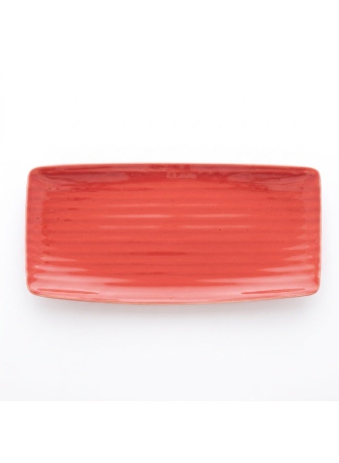 Ariane Premium Fine Porcelain Rectangular Platter Artisan Ember Red - Image 1