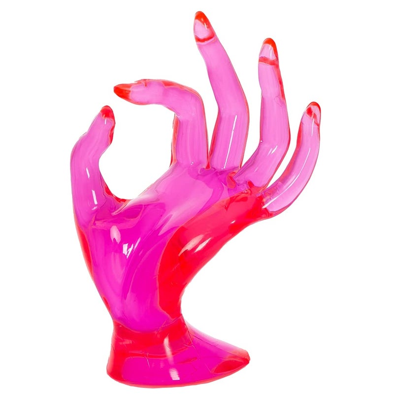 Maxsirui Hand Form Ring Holder Jewelry Display Organization Rack Bracelet Ring Watch Stand Support Aesthetic Decor Y2k Room Decor(Rose Red) - Image 3