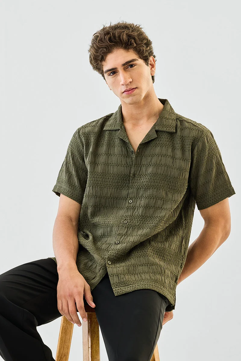 سنيتش قميص بقصة صندوقية بنقش بارز