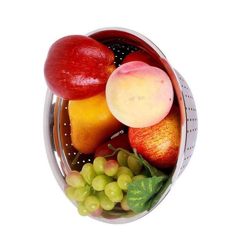 Damurhu Stainless Steel Poha ChalniStrainer ColanderVegetable Strainer for Kitchen Used for draining Out Liquid from Pasta Canned Fruits Vegetables Boiled Rice Noodles etc Size 6 - Image 3