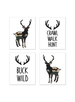 Green And Beige Rustic Deer Wall Art Prints Room Decor For Baby Nursery And Kids For Woodland Camo Collection Set Of 4 Crawl Walk Hunt Buck Wild - pzsku/Z961510075CBEA081470EZ/45/_/1693484715/479d8ae3-3bf6-486f-9f8b-1ec786c5f7ae