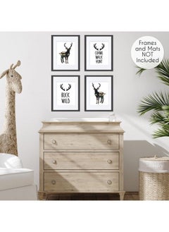 Green And Beige Rustic Deer Wall Art Prints Room Decor For Baby Nursery And Kids For Woodland Camo Collection Set Of 4 Crawl Walk Hunt Buck Wild - pzsku/Z961510075CBEA081470EZ/45/_/1693484728/0dfd8ad5-9d34-42cf-b324-9e17554b8532