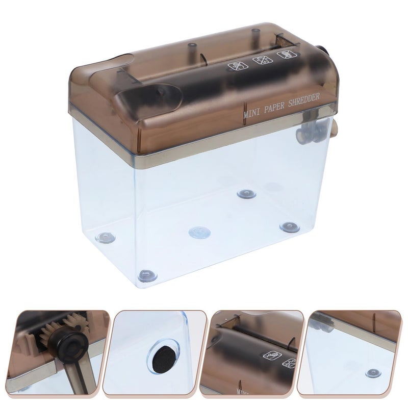 GALPADA Manual Mini Paper Shredder With Portable Strip Cutter Black - Image 5