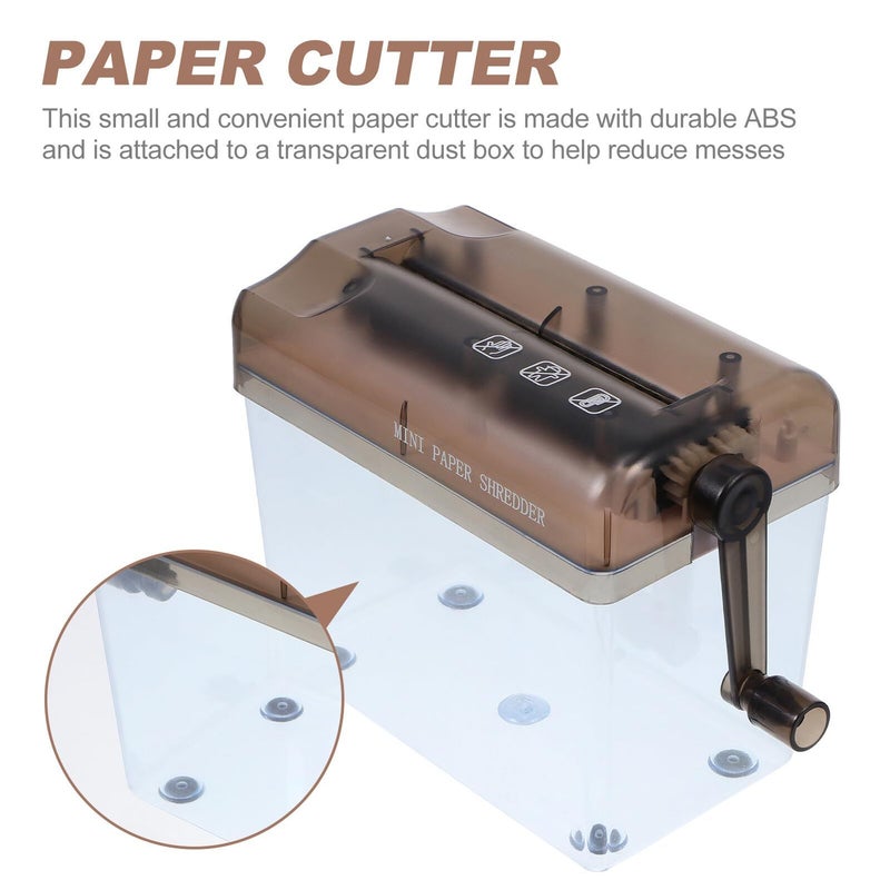 GALPADA Manual Mini Paper Shredder With Portable Strip Cutter Black - Image 4
