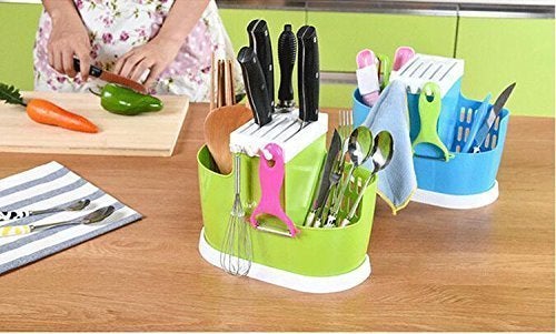 Drake Drake Self Draining Organizer Spoon Spatula Chopsticks Brush Holder Kitchen Draining Rack Storage Tools  - Image 3