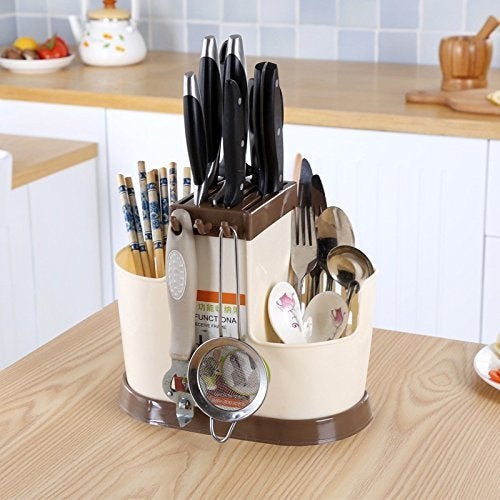 Drake Drake Self Draining Organizer Spoon Spatula Chopsticks Brush Holder Kitchen Draining Rack Storage Tools  - Image 1