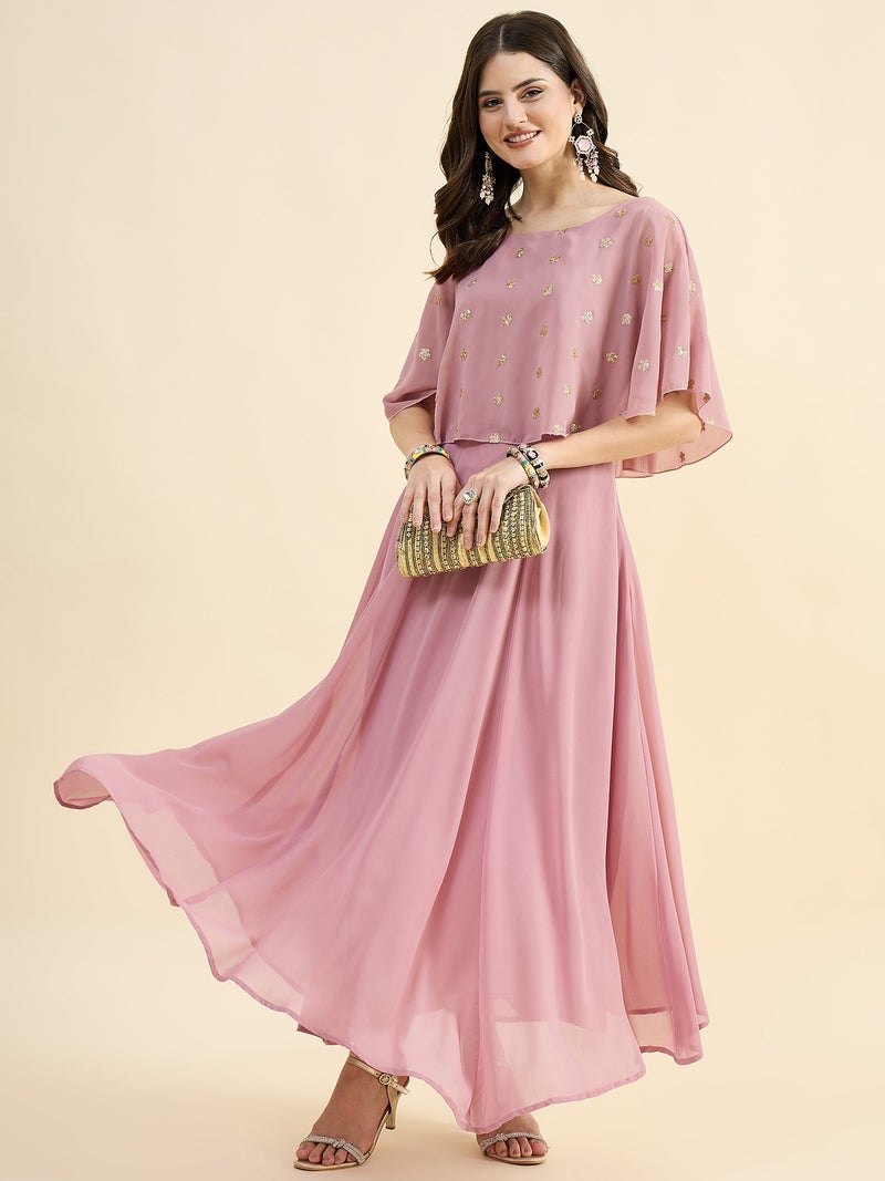 PANIT Rose Gold Yoke Embroidered maxi dress - Image 4