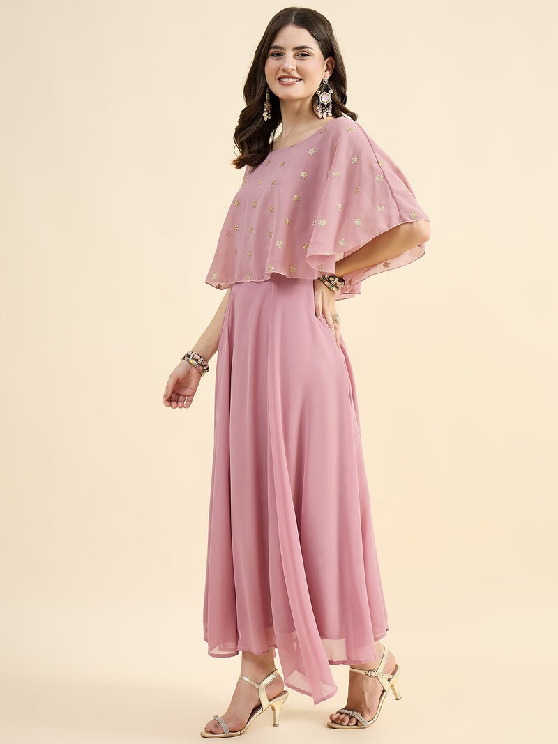 PANIT Rose Gold Yoke Embroidered maxi dress - Image 2