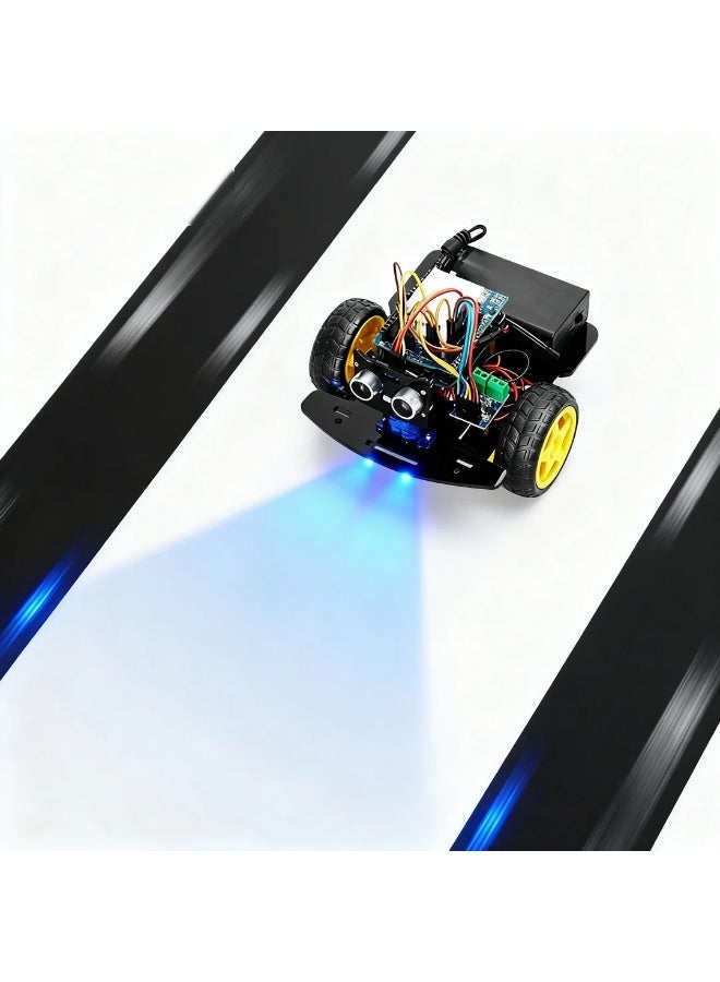 robotgcc Arduino Robot Car Kit | STEM Educational DIY Vehicle | IR Tracking + Ultrasonic Obstacle Avoidance | Autonomous Driving Coding Project | Robotics Learning Platform for Students | Smart Car Science Kit | Electronic Engineering Training - Image 5