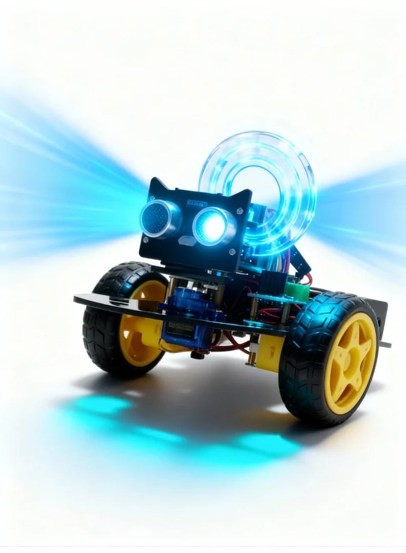 robotgcc Arduino Robot Car Kit | STEM Educational DIY Vehicle | IR Tracking + Ultrasonic Obstacle Avoidance | Autonomous Driving Coding Project | Robotics Learning Platform for Students | Smart Car Science Kit | Electronic Engineering Training - Image 4