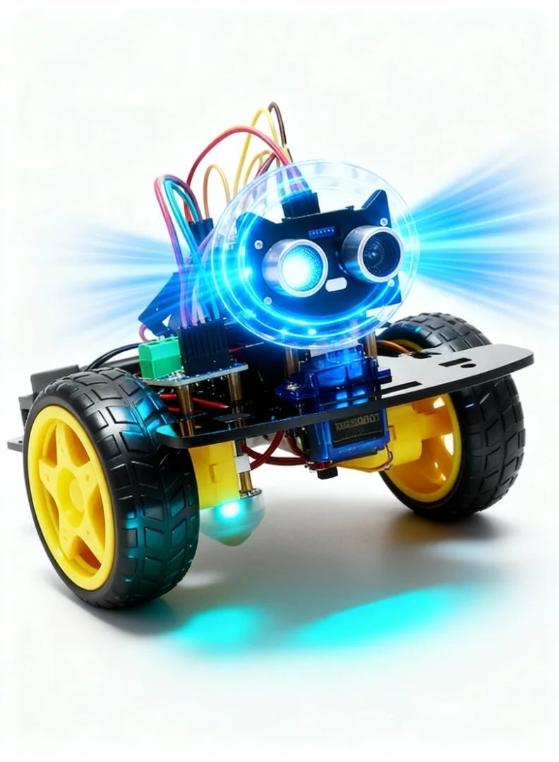 robotgcc Arduino Robot Car Kit | STEM Educational DIY Vehicle | IR Tracking + Ultrasonic Obstacle Avoidance | Autonomous Driving Coding Project | Robotics Learning Platform for Students | Smart Car Science Kit | Electronic Engineering Training - Image 1