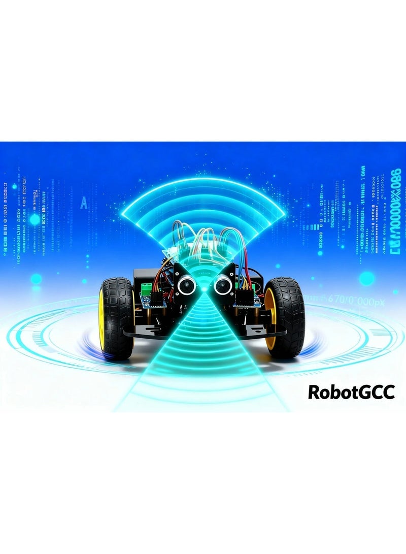 robotgcc STEM Arduino Robot Car Kit for Kids | Line Tracking & Obstacle Avoidance Smart Car with Ultrasonic & IR Sensors | Programmable Nano Controller Coding Robot Toy for School Labs, Winter STEM Projects & Holiday Gifts - Image 3