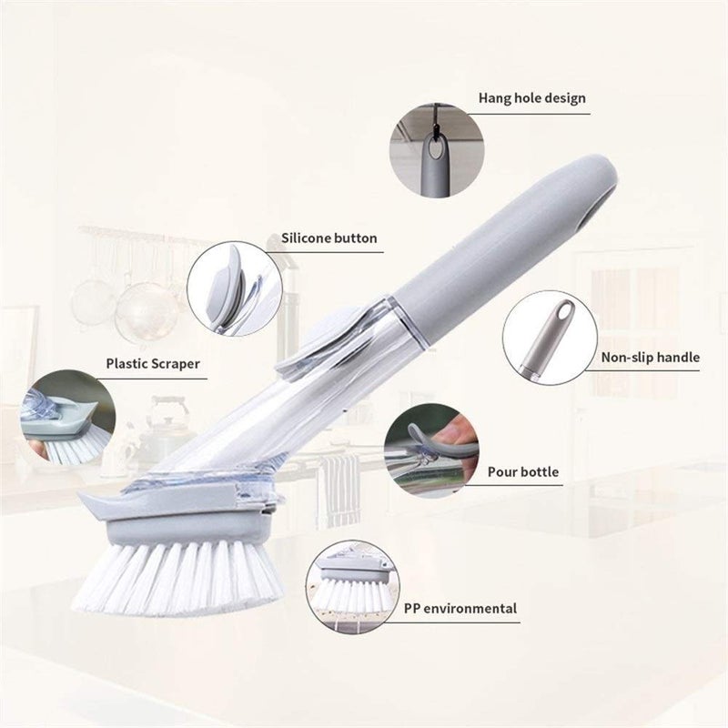 Swami Enterprise Automatic Soap Dispensing Dish Cleaning Brush with Replacement Head - Image 4