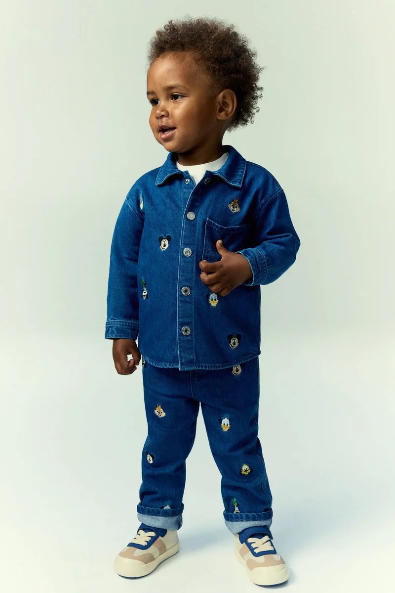 H&M Embroidery-detail denim overshirt