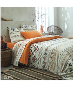 Home-Tex Design Hometex Design 100% Cotton King Size Printed Duvet Cover Set CLETA 1 Duvet Cover 240x200 cm + 2 Pillow Covers 50x80 cm  - Image 1